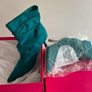 Shoe Dazzle Teal Heeled Boots